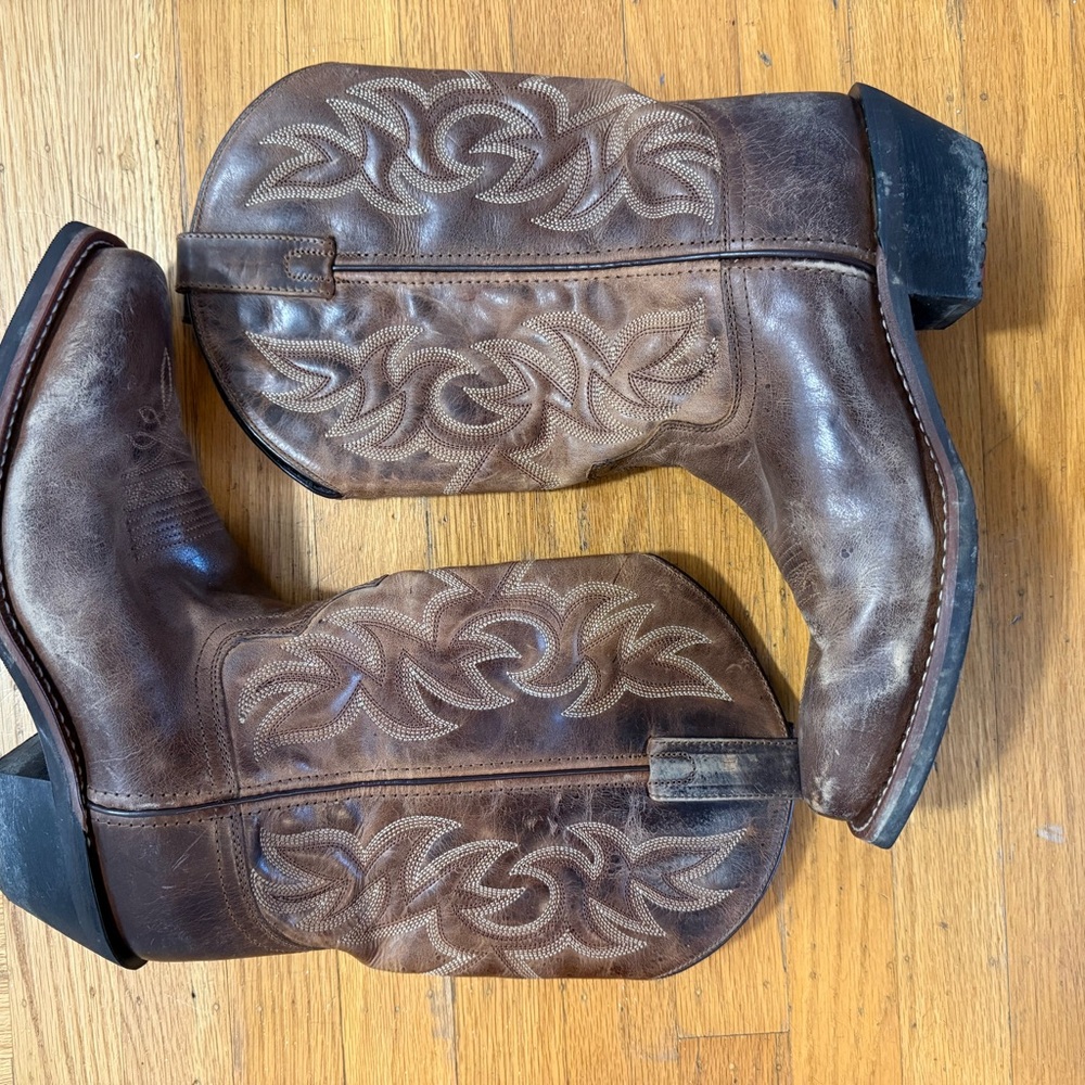 Laredo Balance Man Brown Leather Cowboy Boots 9.5